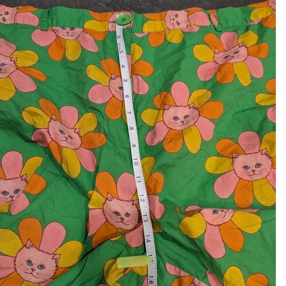 Modcloth x Marisol Muro Retro Style Floral 70s Pants Size 3X Flower Cats 60s - Picture 9 of 11